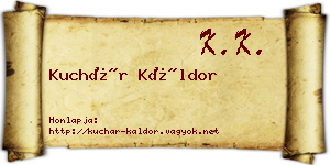 Kuchár Káldor névjegykártya